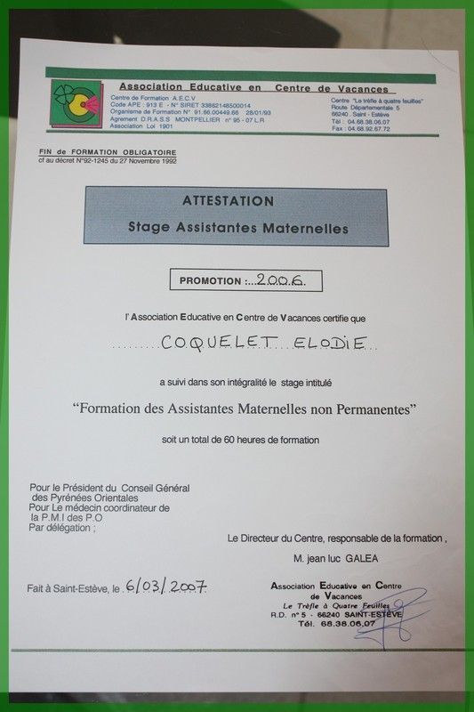 Formation Assistante Maternelle